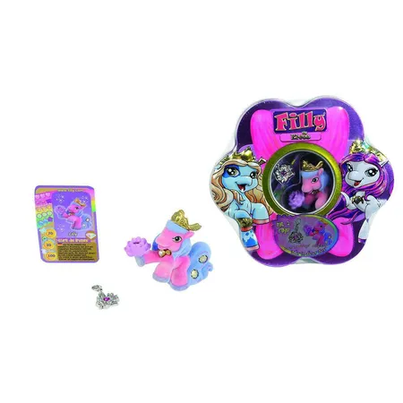 Simba Filly Elves Metallbox in Blumenform, 1 Filly + 1 besonderes Filly + 1 Schmuckanhänger