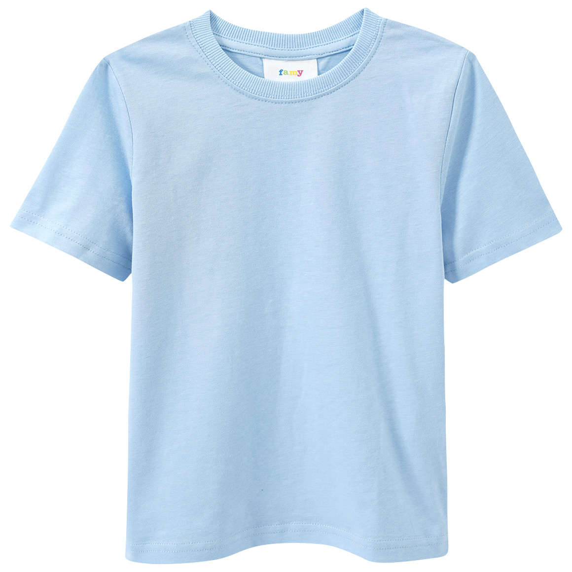 Famy 3 Jungen T-Shirts unifarben hellblau / königsblau / weiss