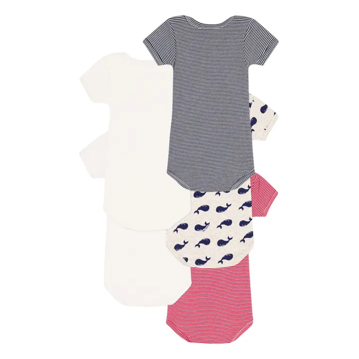 Petit Bateau Lot 5 Bodies Baleine | Ecru