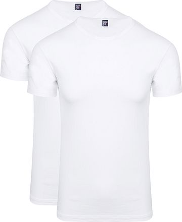 Alan Red Ottawa T-shirt Stretch Wit (2Pack) Herenmode 6680/2P/01 Ottawa T-Shirt