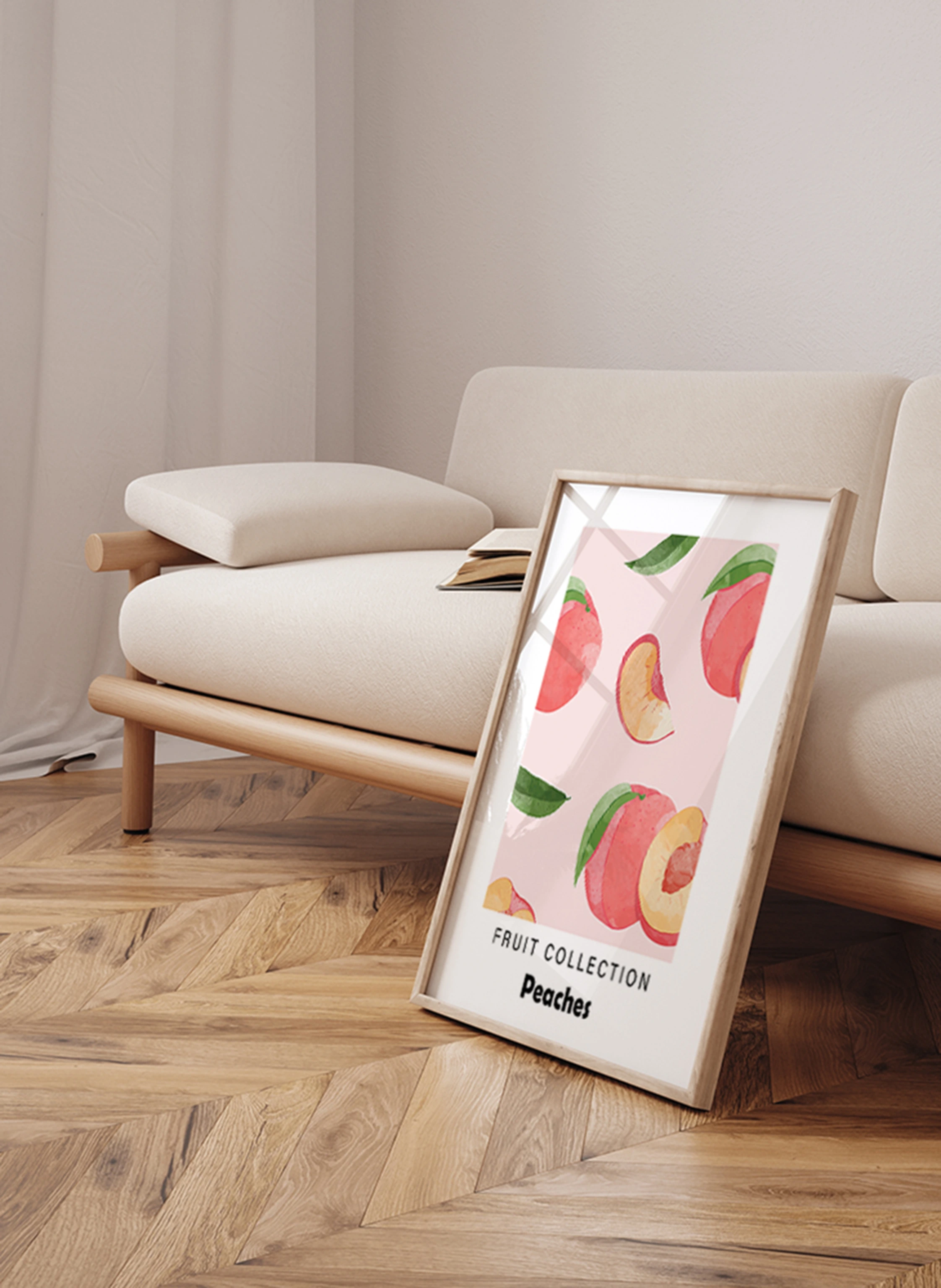 Liv Corday Wandbild PFIRSISCHE - FRUCHTKOLLEKTION mit Rahmen