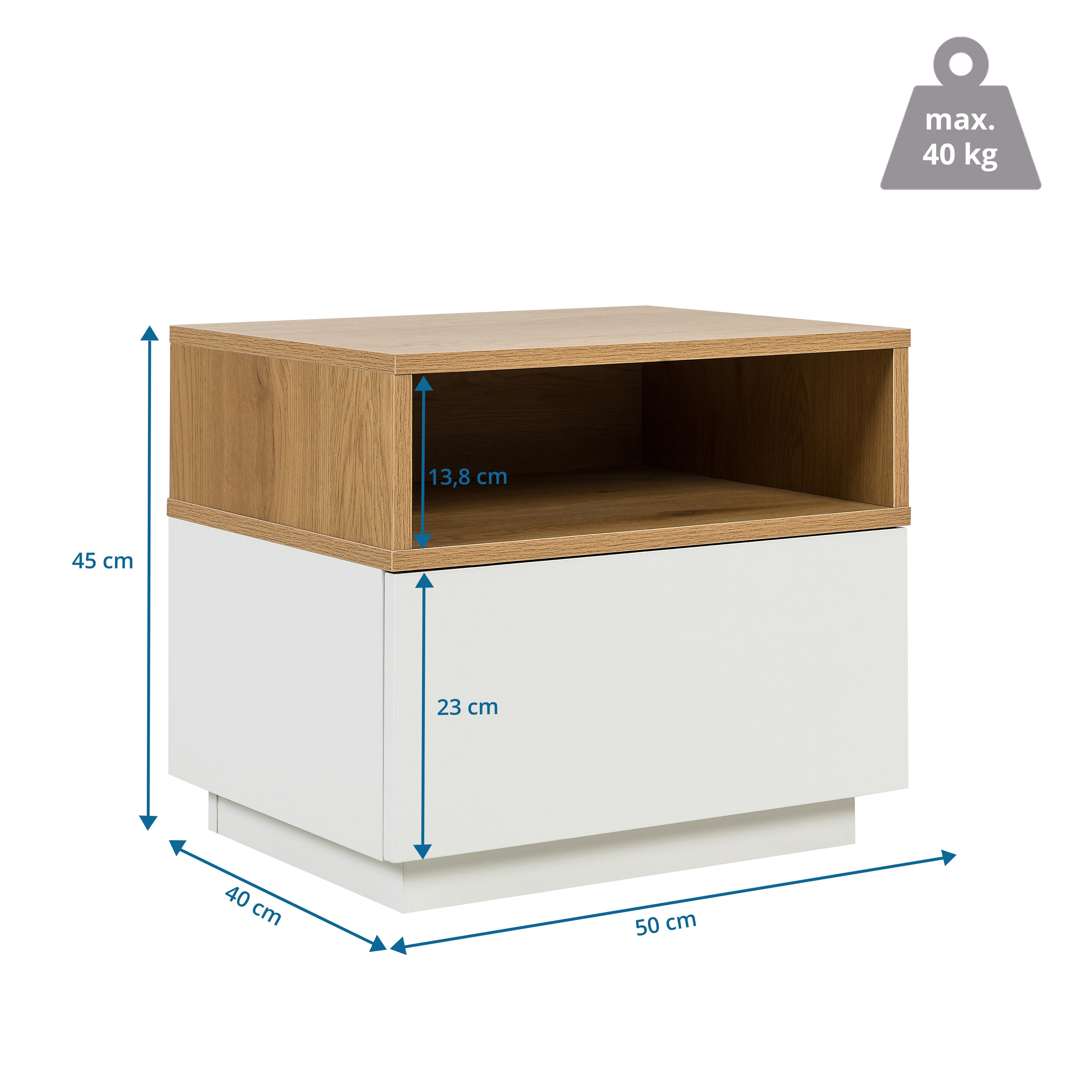 Beistelltisch MELMO MDF Platte, Melaminbeschichtung hjh LIVING