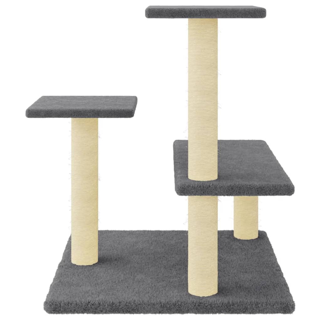 Arbre à chat avec griffoirs en sisal gris foncé 61 cm