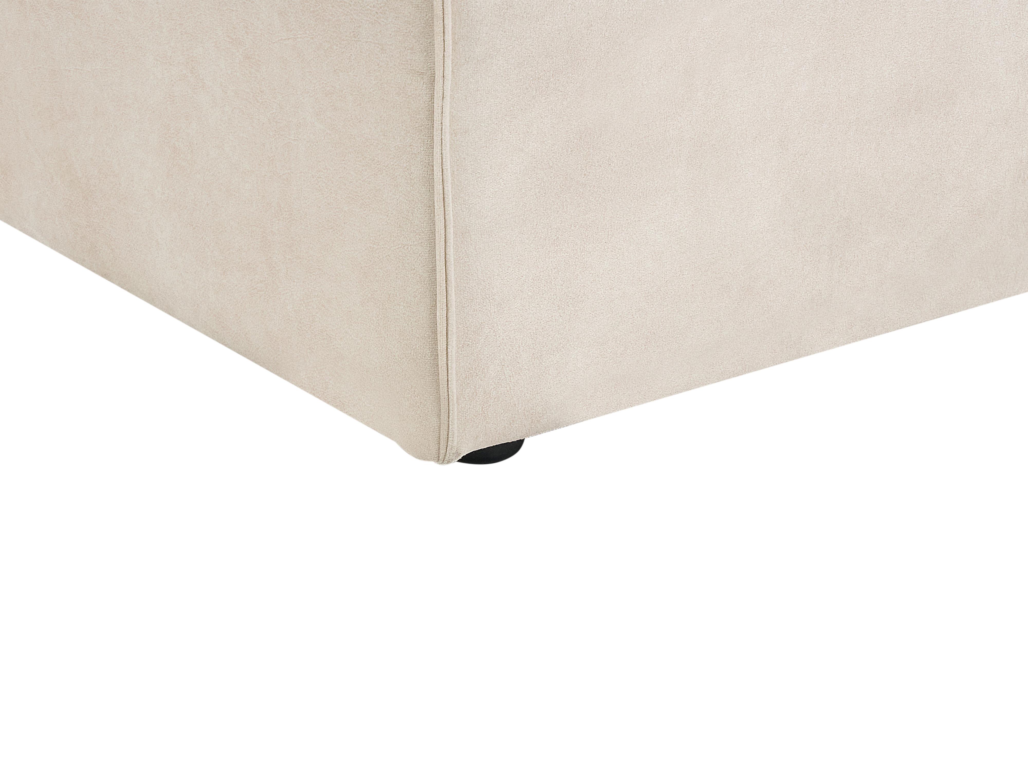 Ottomaan HELLNAR Fluweel Lichtbeige