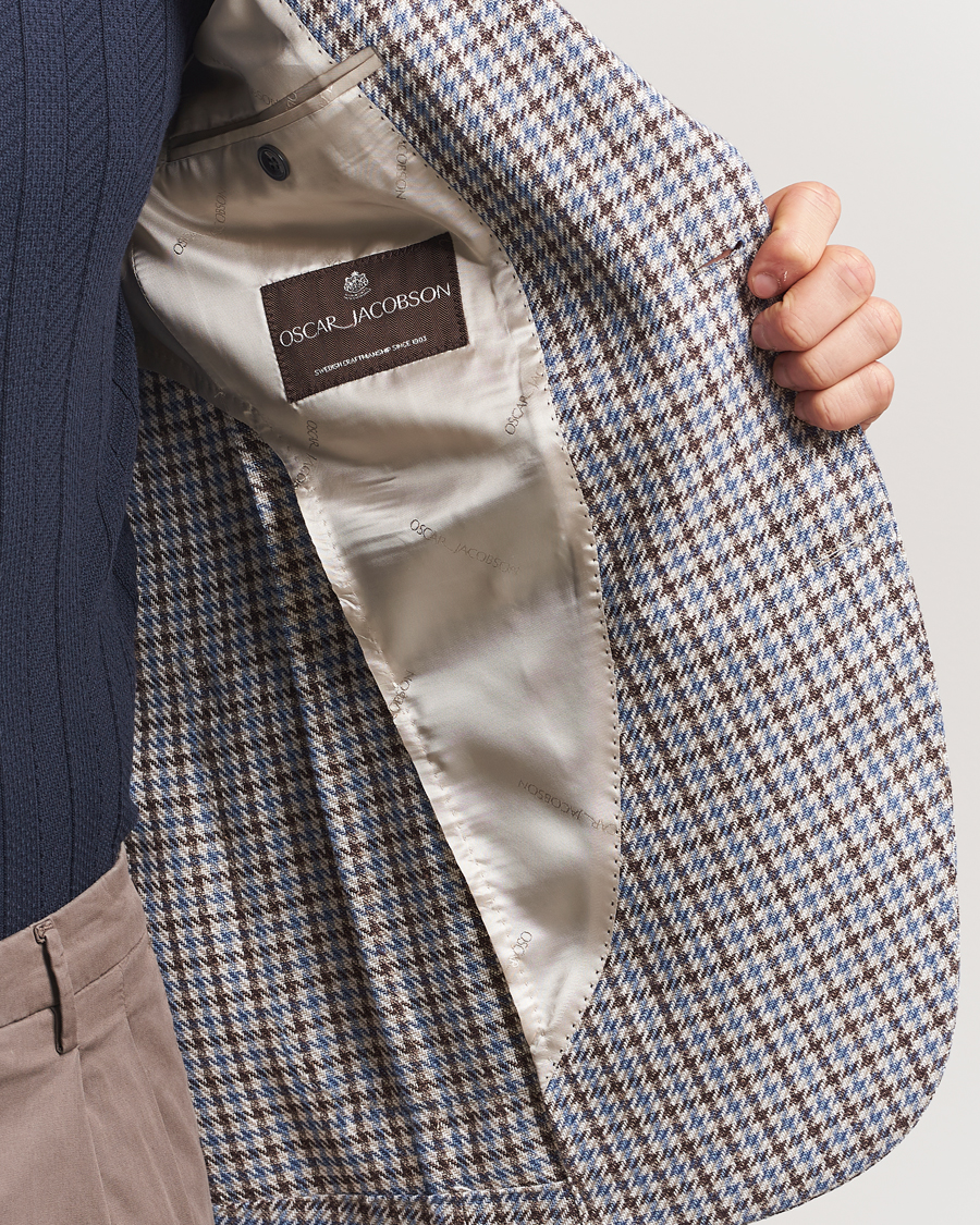 Oscar Jacobson Ferry Soft Patch Pocket Cotton/Linen Blazer Blue