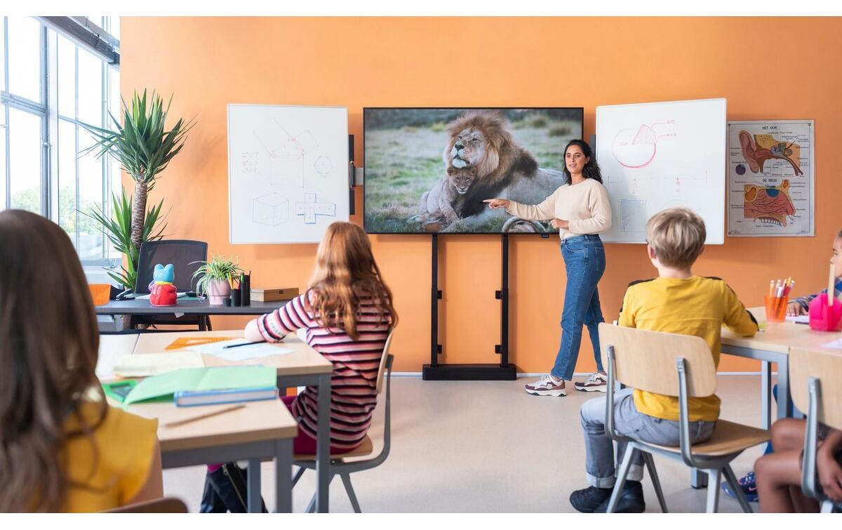 Erweiterung Rise A228 Weiss<br>86 Zoll Whiteboard-Set für RISE motorisierten Display-Lift-Trolley oder Standfuss