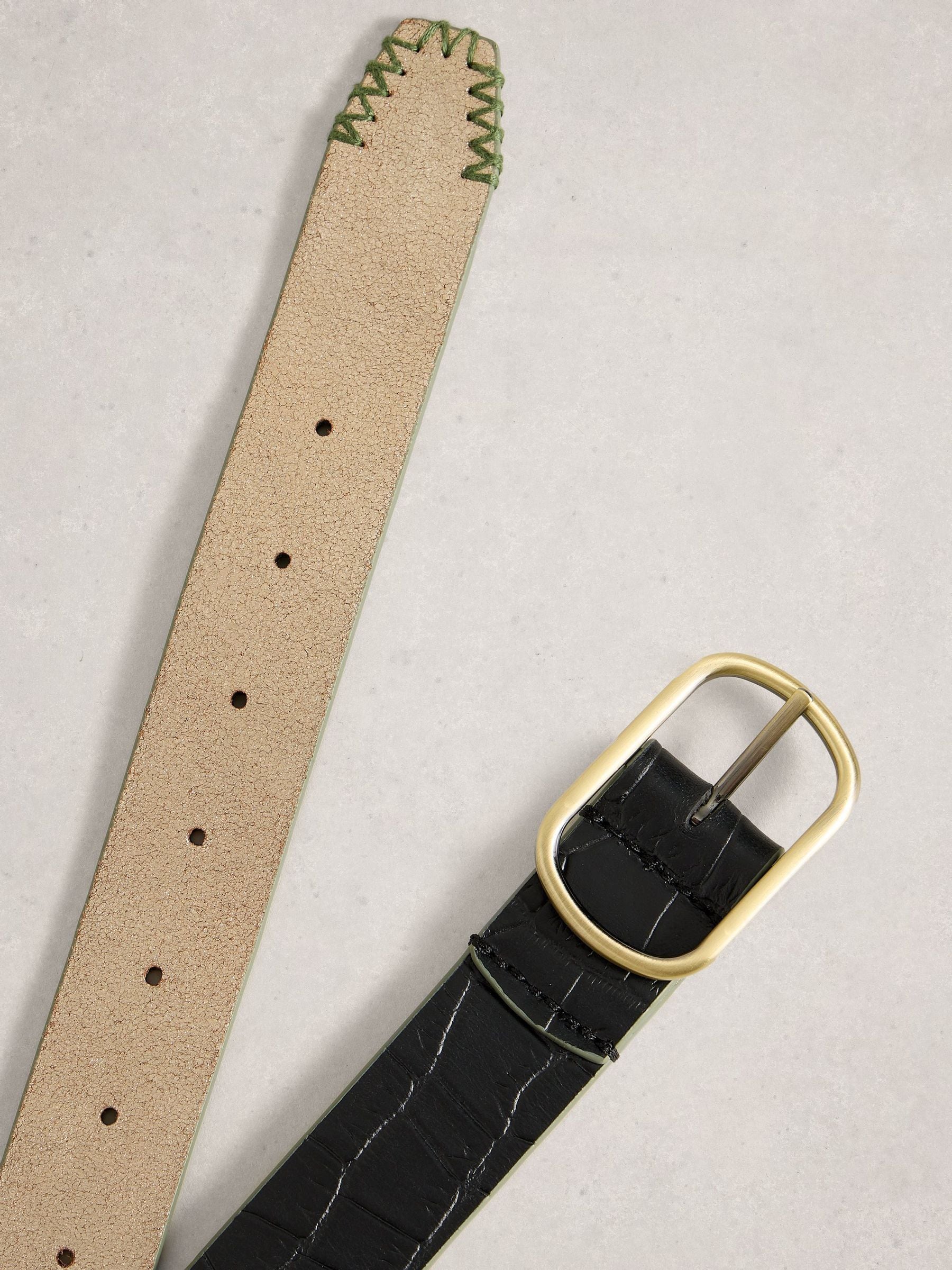 Zwart - White Stuff Reversible Leather Belt