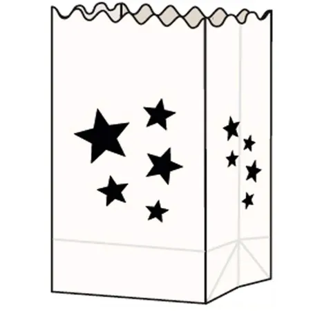 Folia Lichtertüten aus schwer entflammbarem Papier, Sterne, 5 Stück