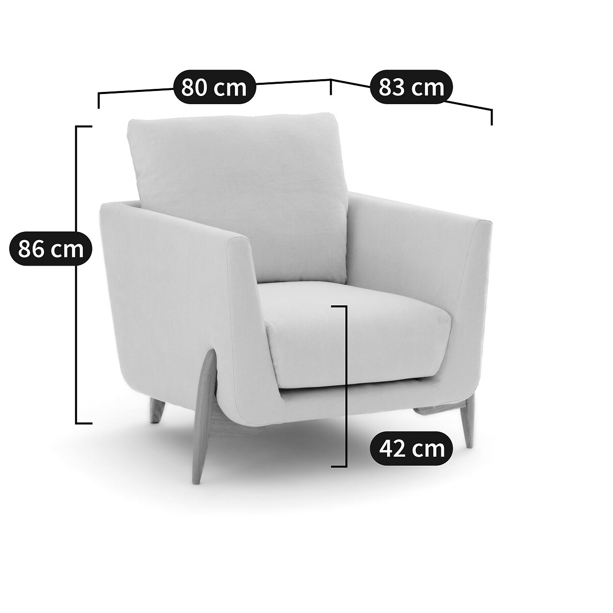 LA REDOUTE INTERIEURS<br>Poltrona de algodão/linho, Cejjy