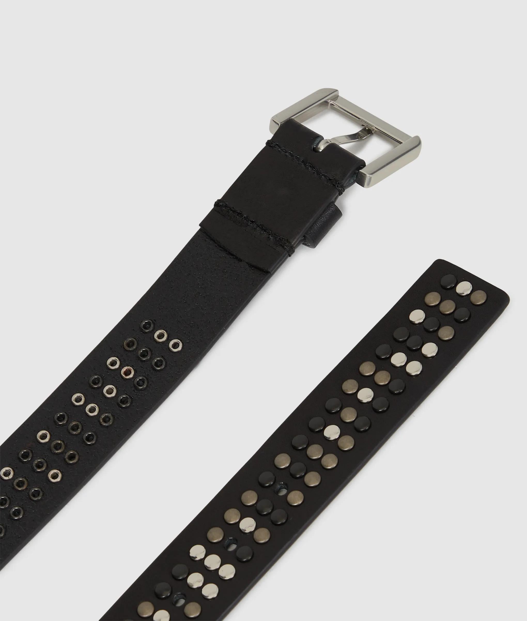 Leren riem met studs