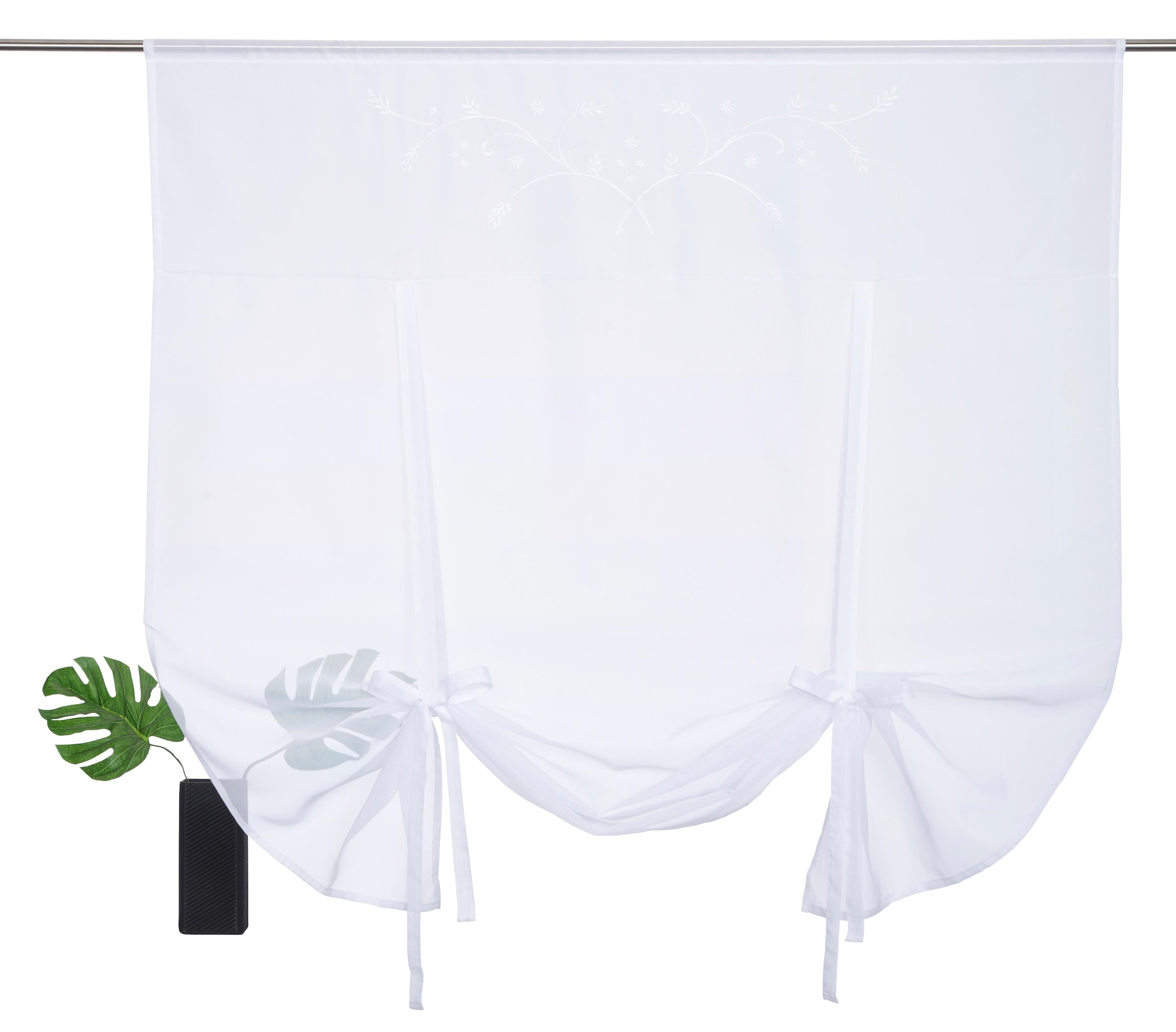 Home affaire Gardine »Lulu« Stangendurchzug 1 Stk. tlg. transparent, Voile mit Stickerei