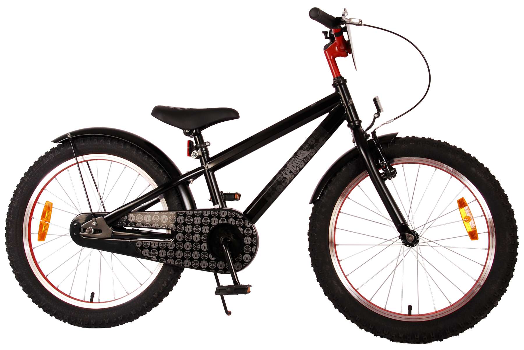 TPFSports Spider-Man Kinderfahrrad - Jungen - 20 Zoll - Rücktritt + Handbremse - Mattschwarz