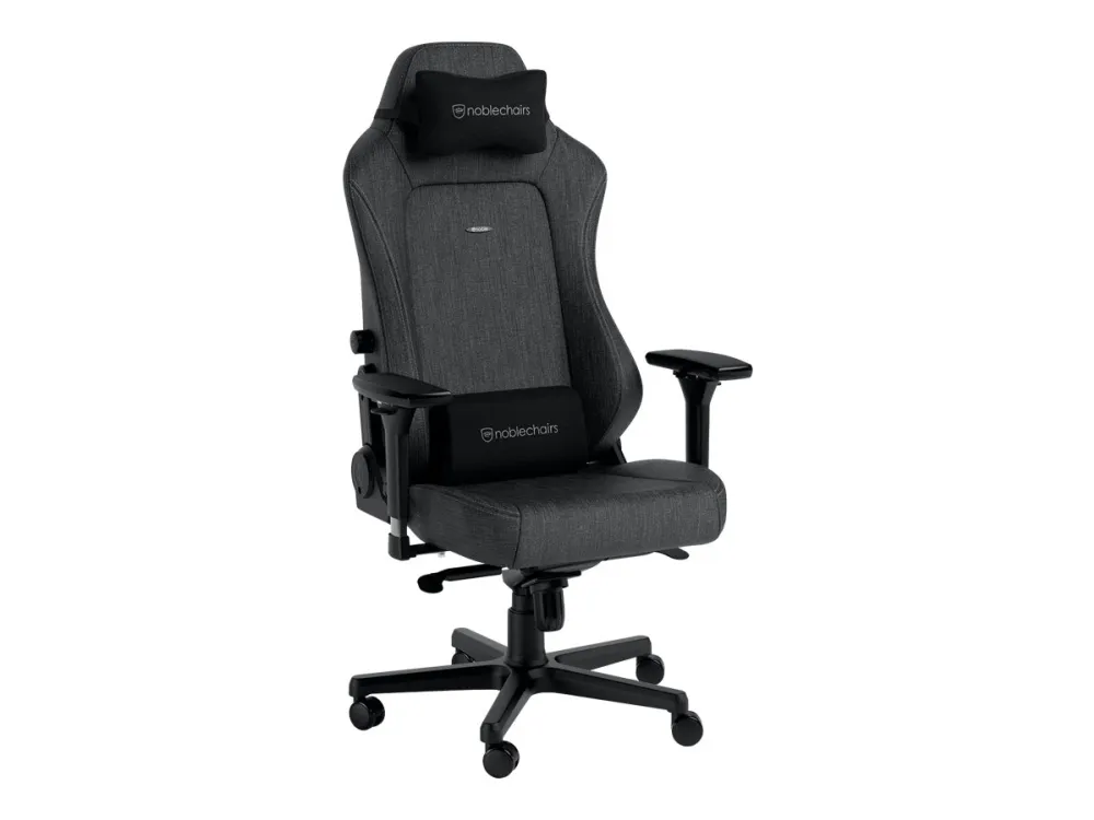Noblechairs Hero TX - Stol - ergonomisk - armstøtter - T-formet - vippe - aluminium, polyurethan, tekstil, memory foam, polyuretan-læder, koldskum, stålramme - antracite