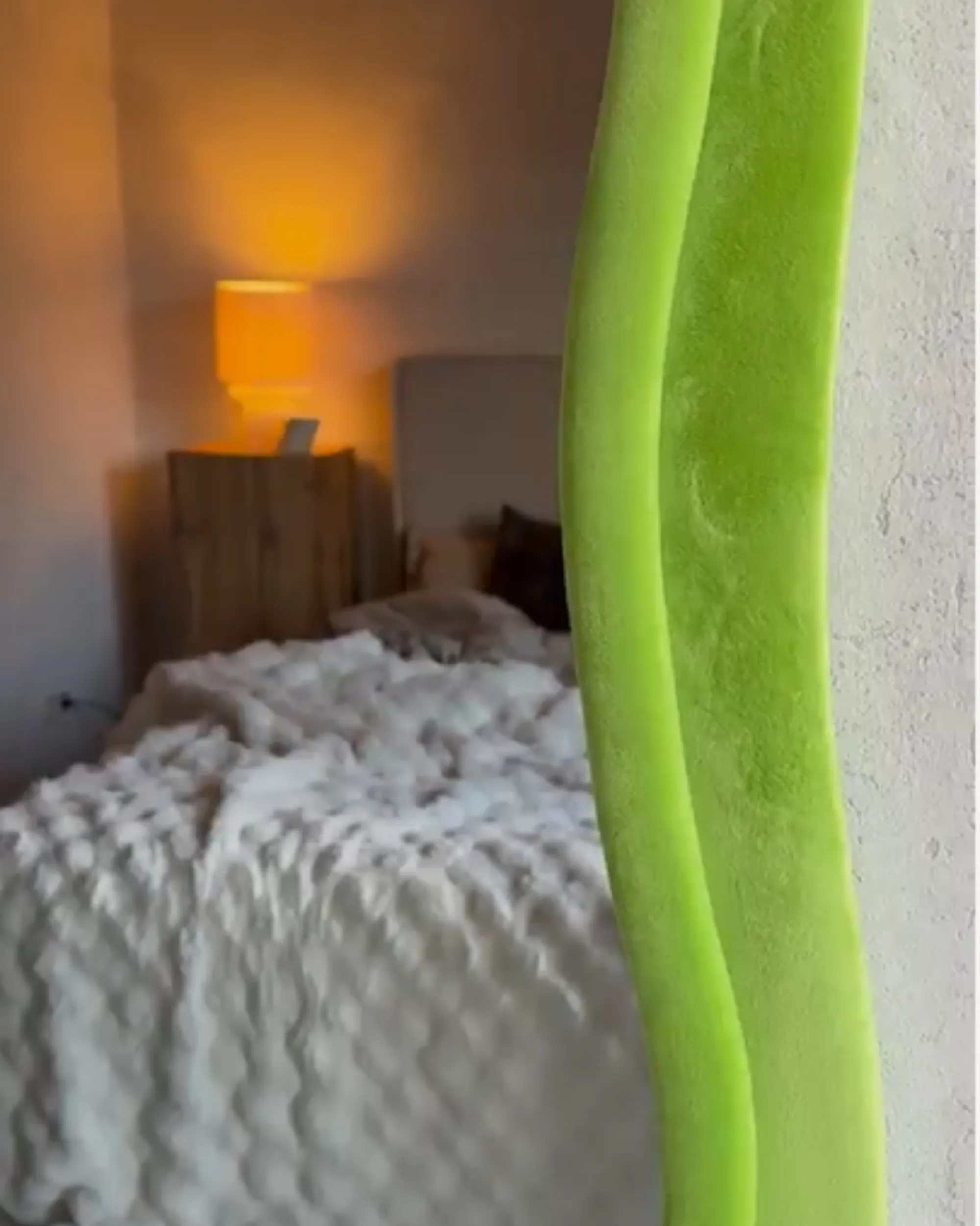 Wandspiegel BEAUNE 56 cm 160 cm Fluweel Groen