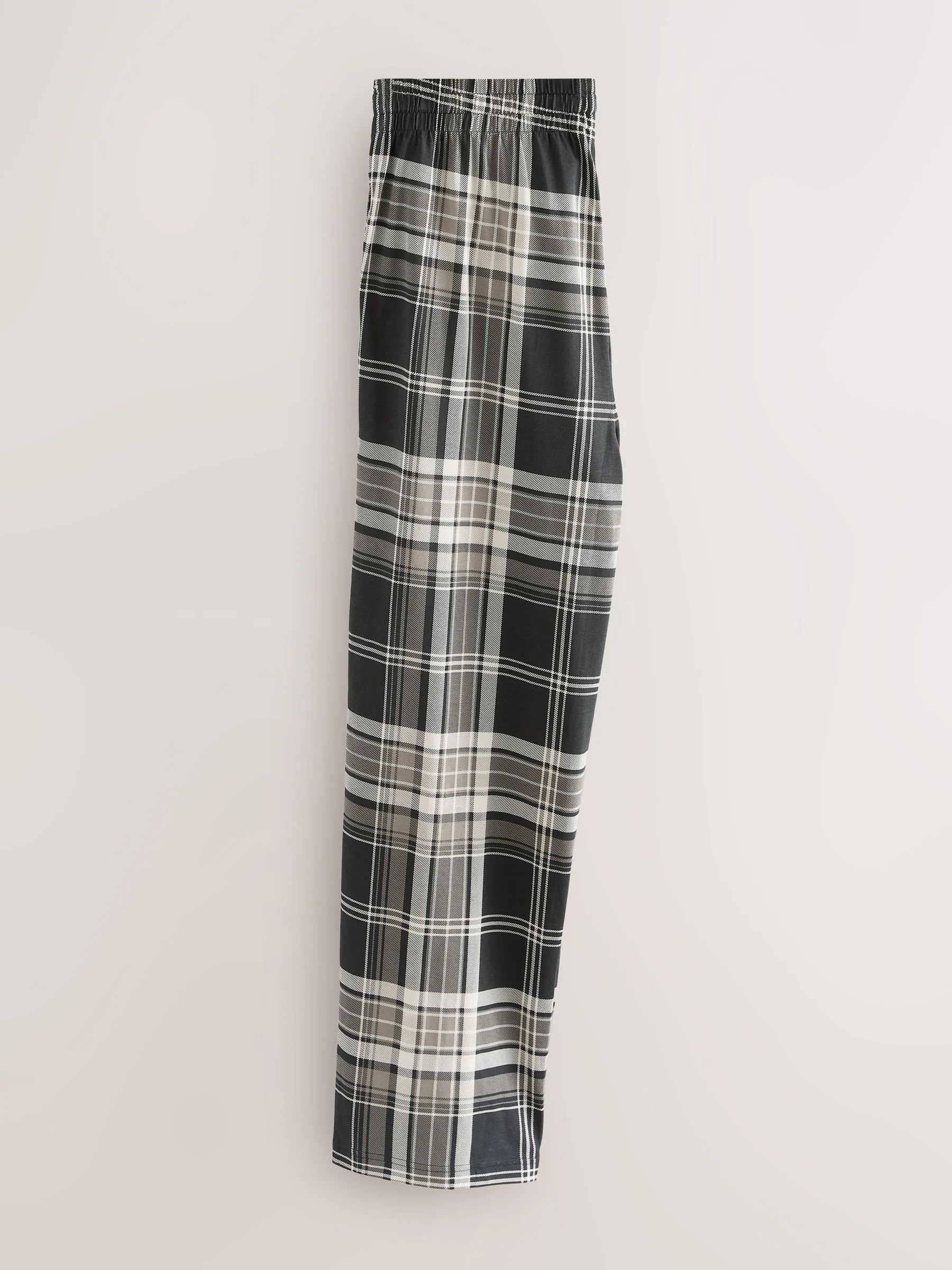 Plum Purple/ Neutral - Check Jersey Pyjama Bottoms 2 Pack
