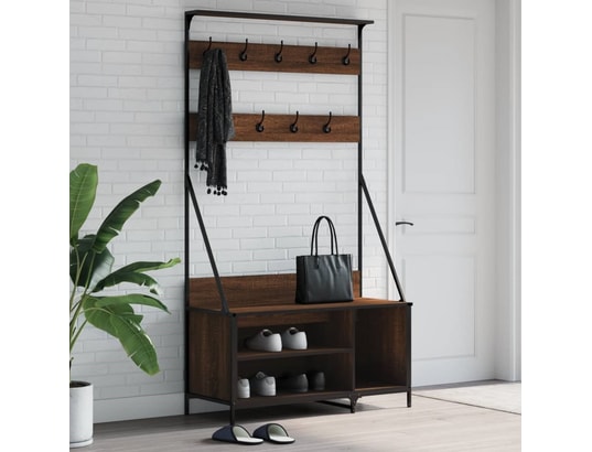 VIDAXL - Penderie Porte-vêtements et rangement des chaussures chêne marron