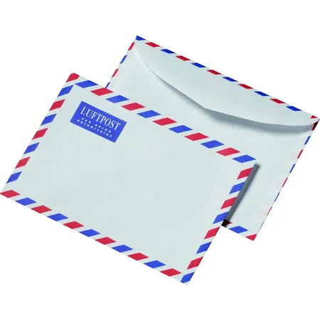 MAILmedia Luftpost Briefumschläge ohne Fenster, DIN C6, weiß, 100 Stück