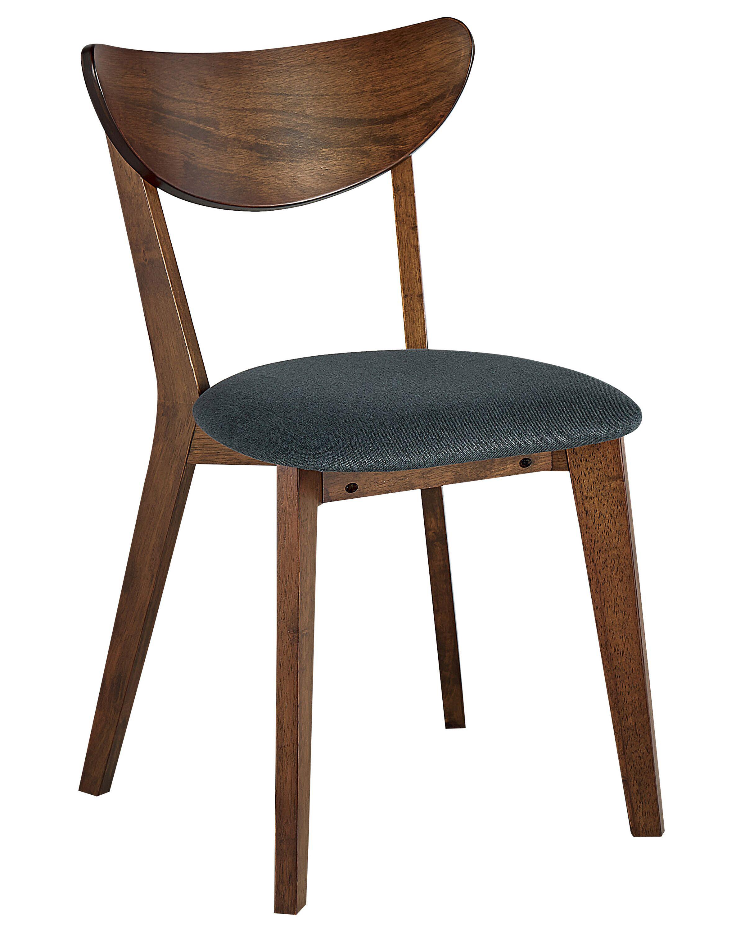 Set van 2 eetkamerstoelen ERIE Hout Donkerbruin/grijs