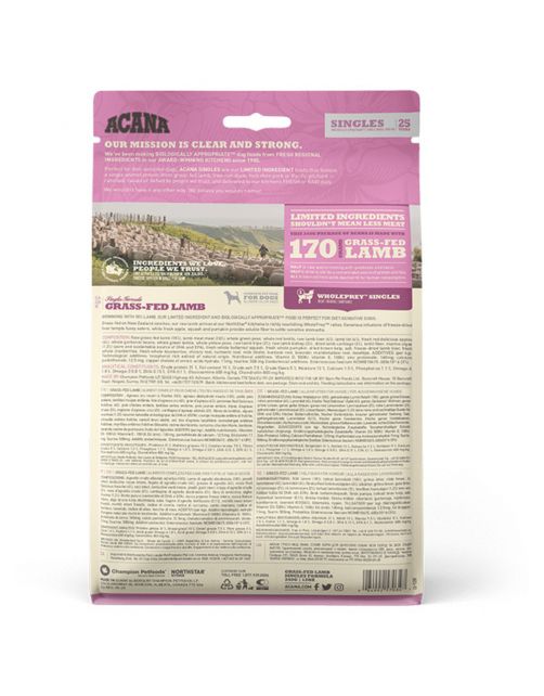 Acana Singles Grass-Fed Lamb Lam&Appel - Hondenvoer