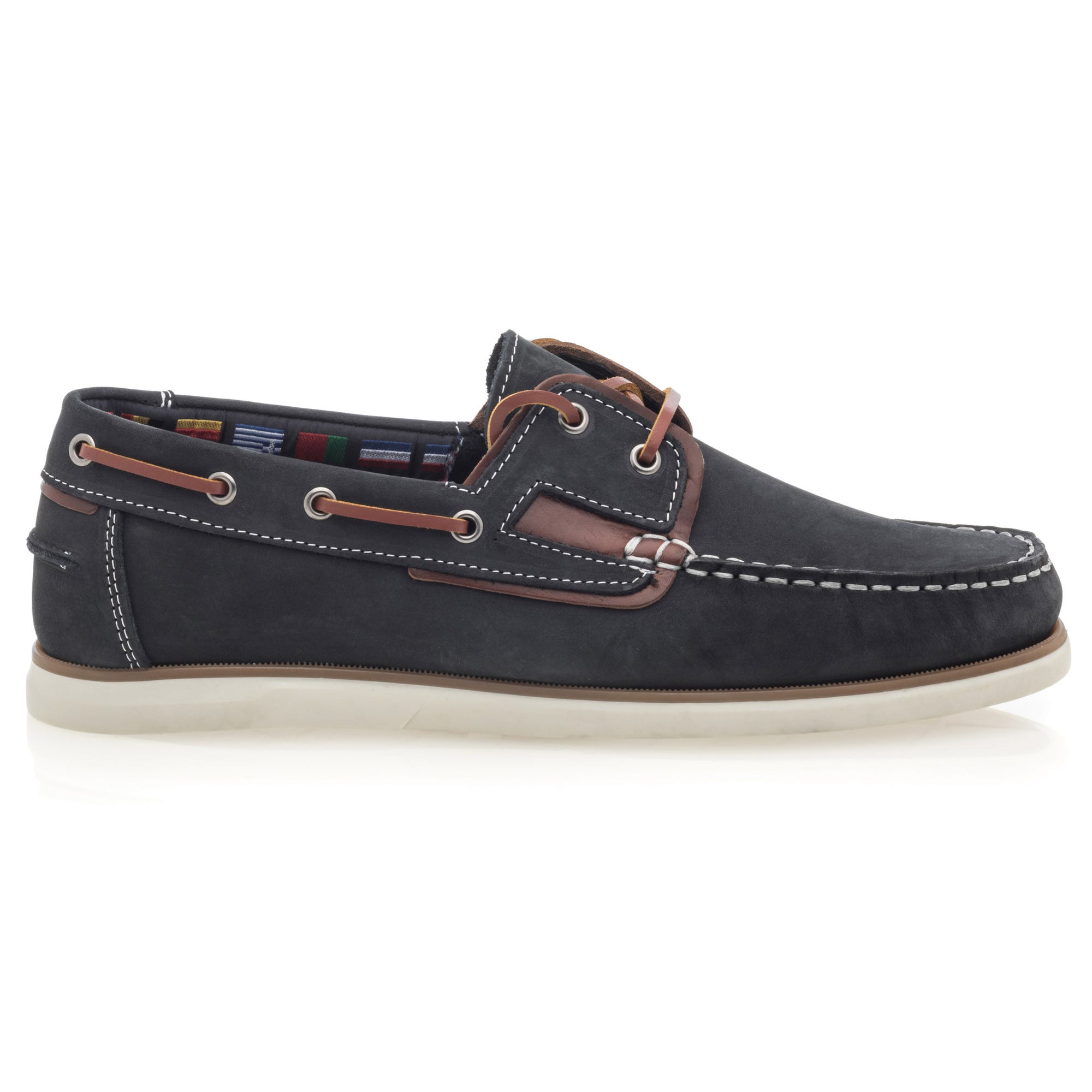 Chaussures bateau Homme en cuir bleu marine