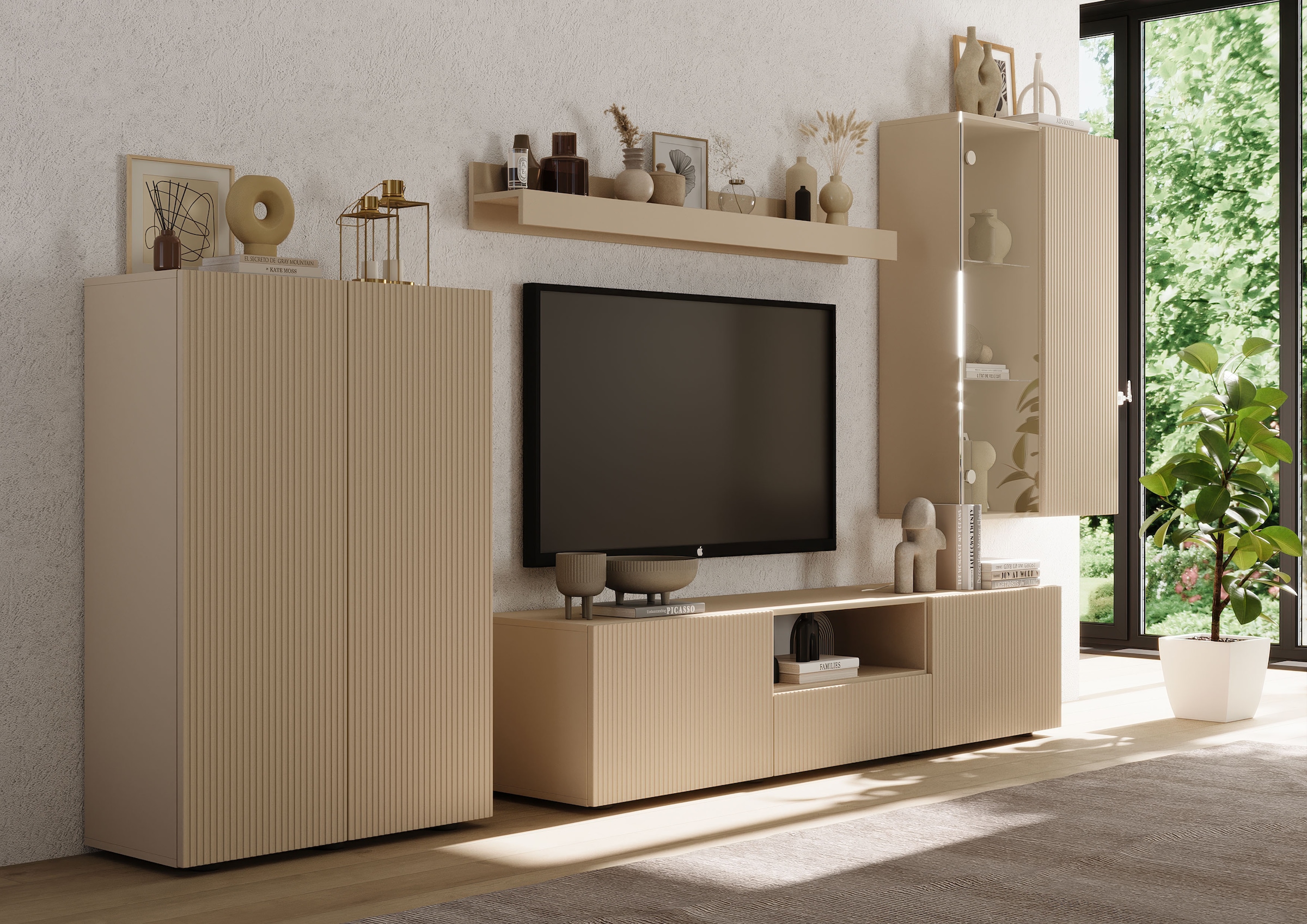 INOSIGN Wohnwand »Rio, 4tlg. Breite 300 cm, modernes, elegantes Wohnzimmer-Set« 4 Stk. tlg.