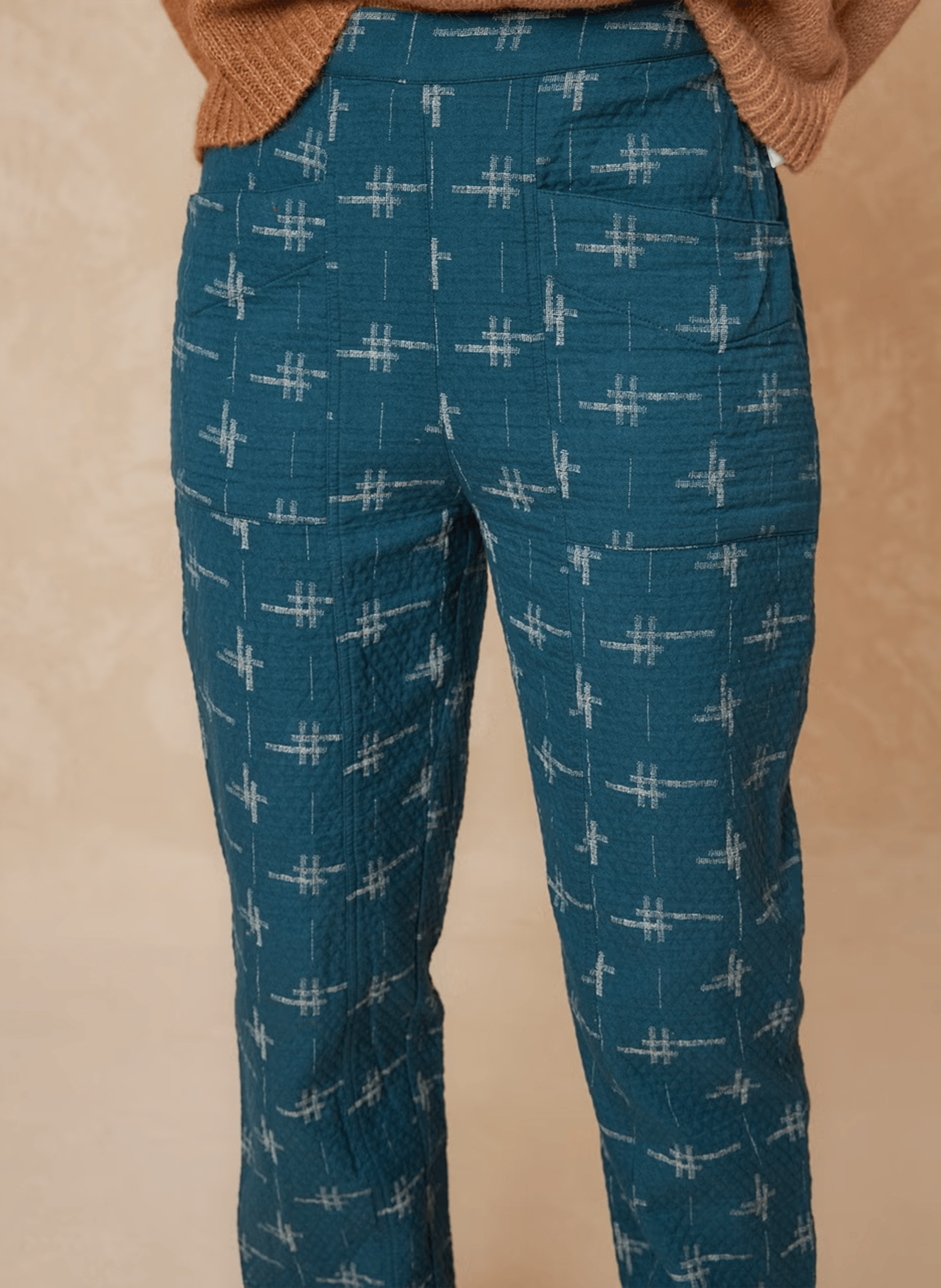 Pantalon droit en coton bio | Bleu