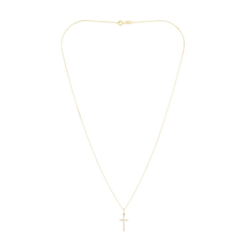 Pendentif croix Or Jaune 375/1000 et Zirconium