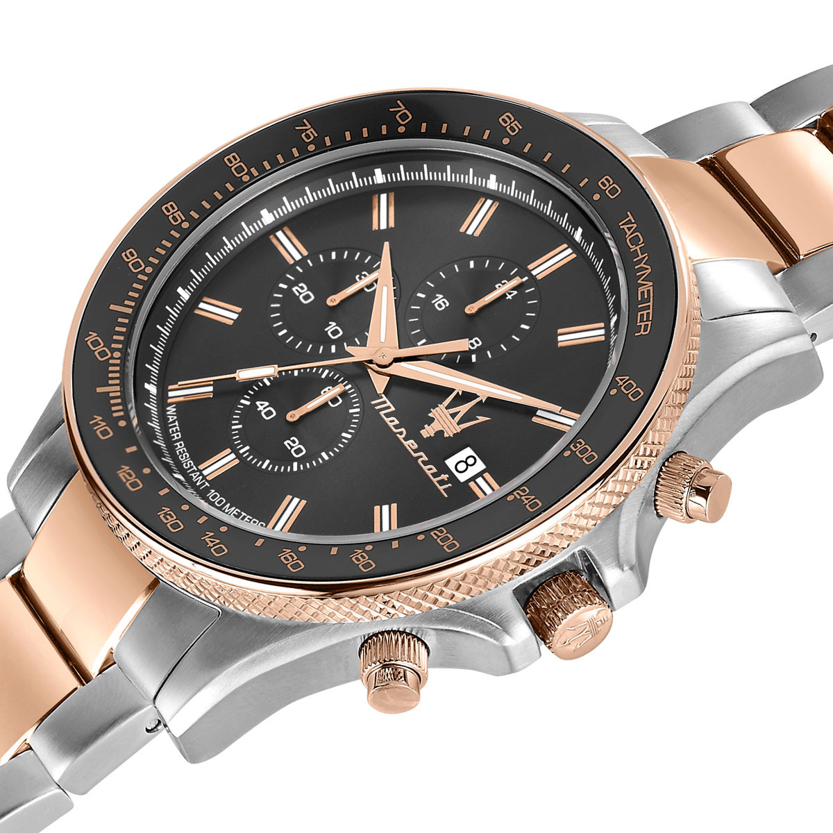 Montre MASERATI homme bracelet acier inoxydable bicolore rose