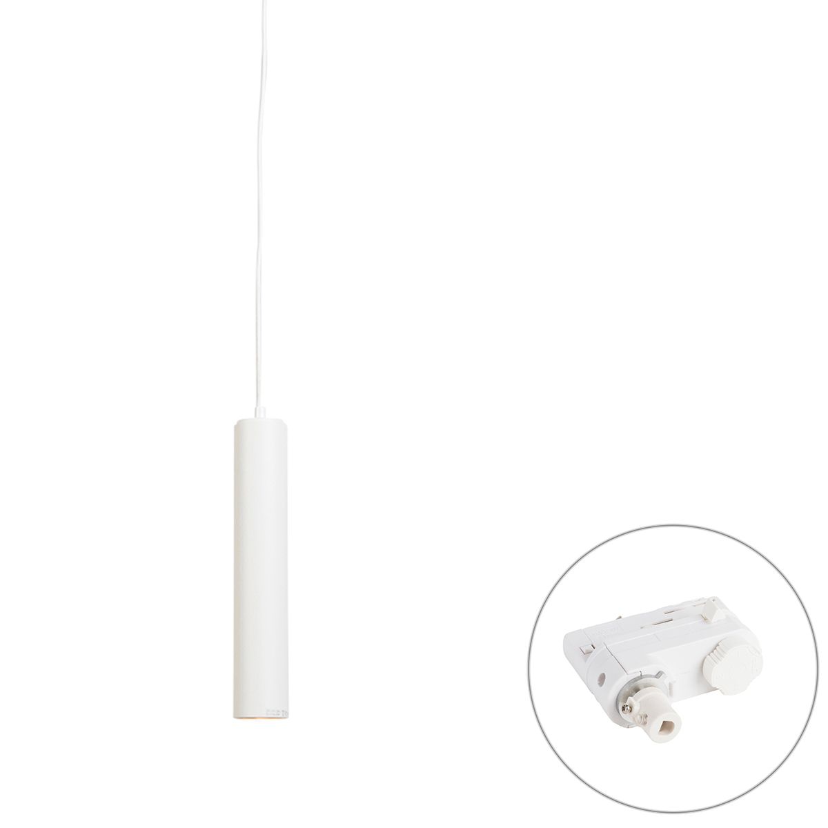 Design hanglamp wit incl. rail adapter 3-fase - 3-Phase Tuba small