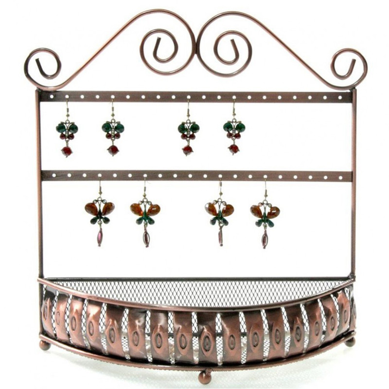 Porte bijoux porte boucle d'oreille et porte bijoux panier (20 paires) Cuivre