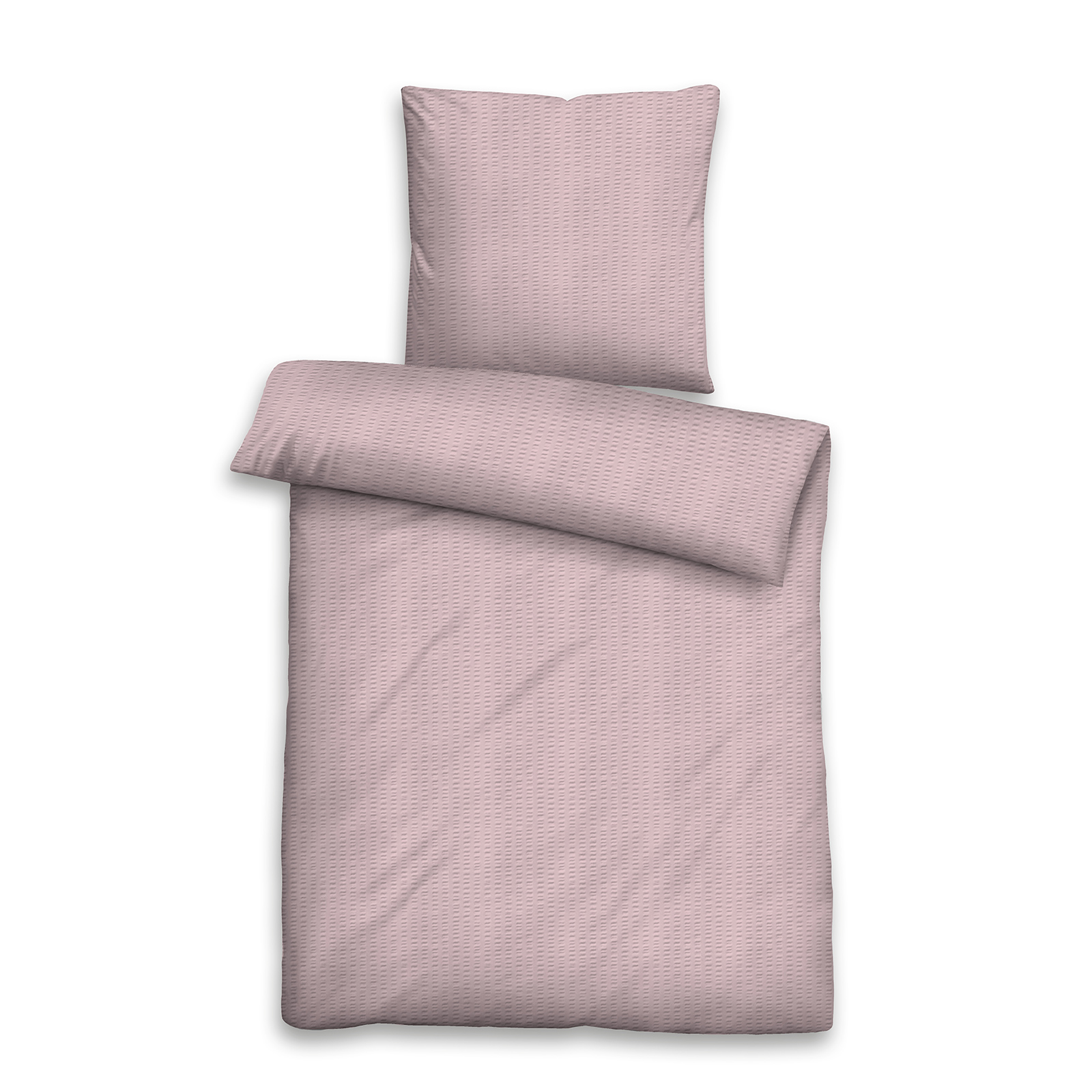 Microfaser-Seersucker-Bettwäsche - rosa - 135x200 cm