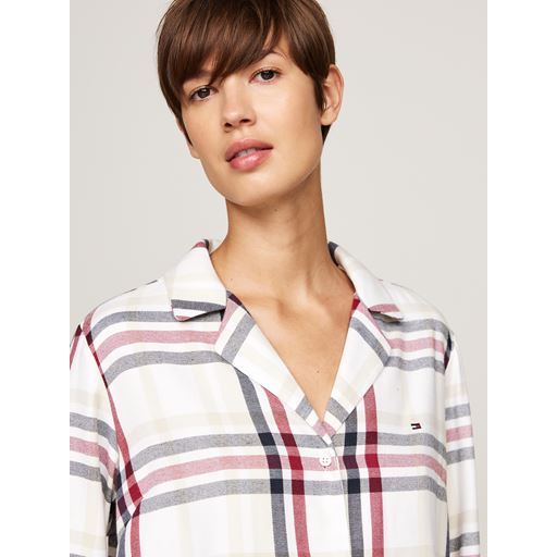 Tommy Hilfiger Gift Full Flannel Pyjamassæt, Heritage Check Ivory, L