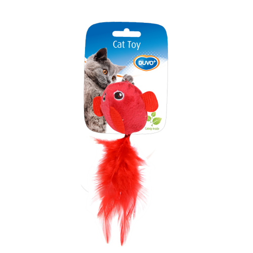 DUVO BRINQUEDO GATO PÁSSARO COM PENAS 2 UNIDADES 13 x 10 x 3,5 CM