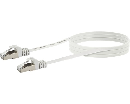 CAT 6 netwerk platte kabel U/FTP 3 m wit Schwaiger CKF630532