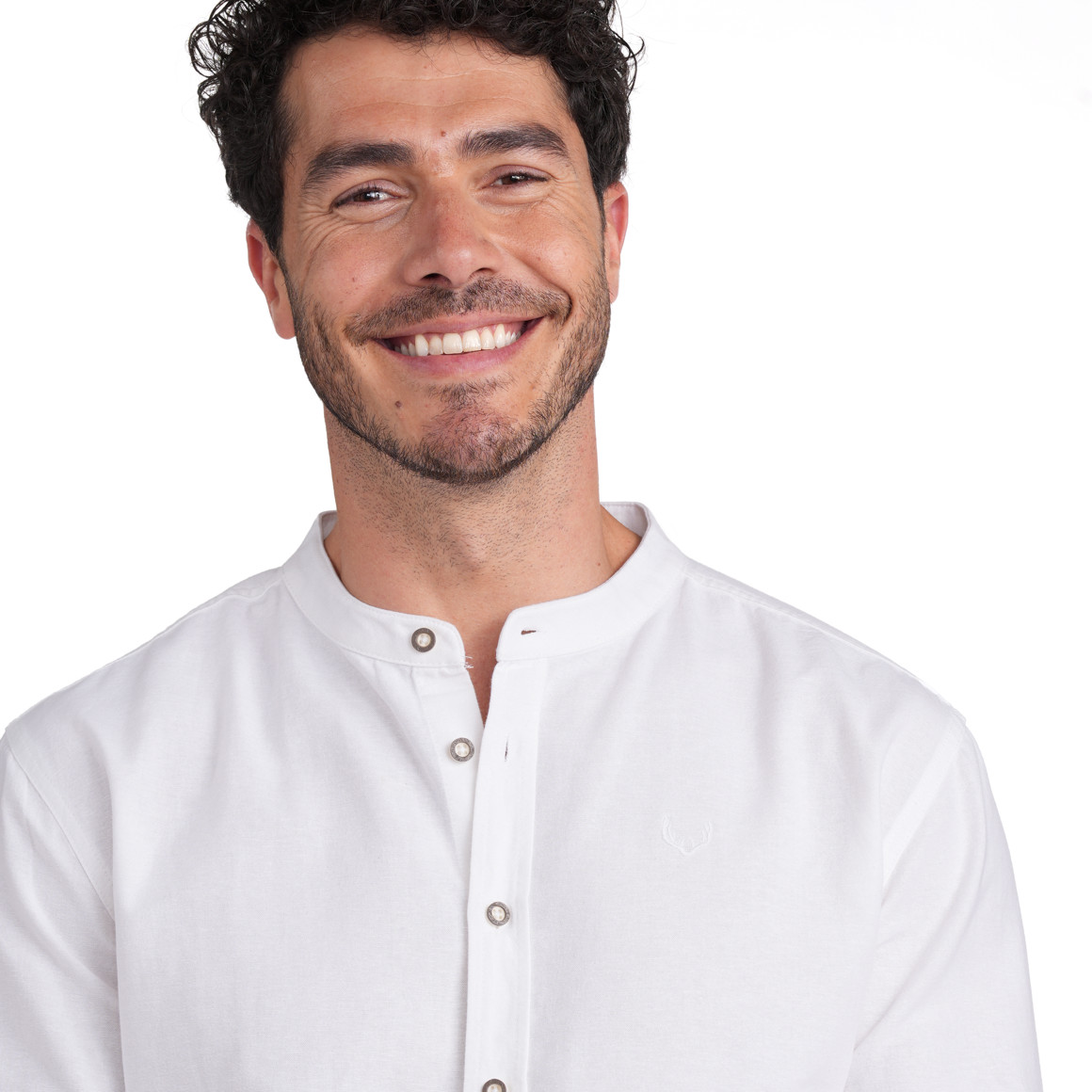 VanVaan Herren Hemd mit Stehkragen weiss