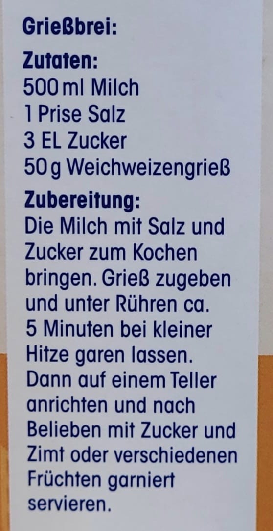 ja! Weichweizengriess 500g MHD:2.3.26