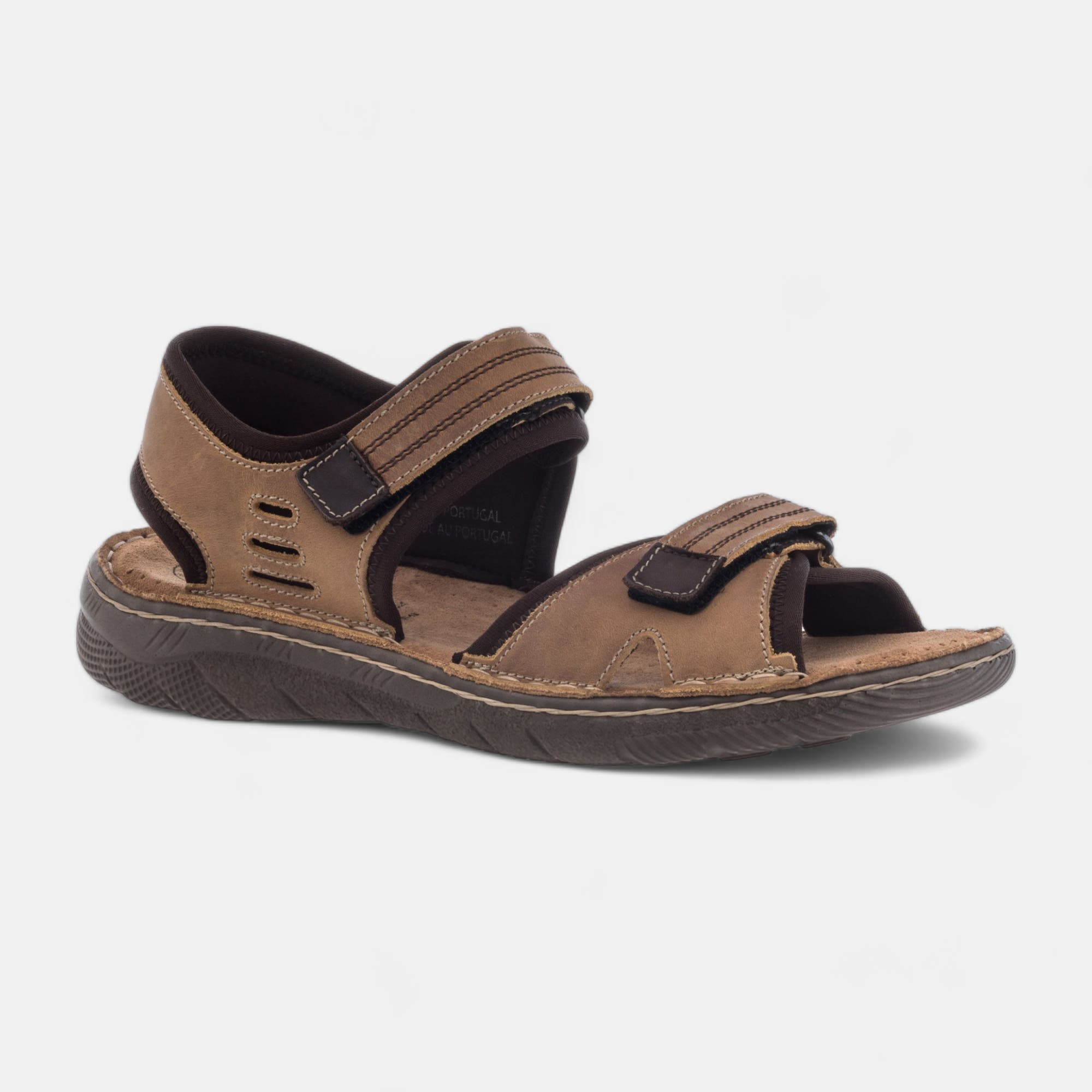 Sandales Homme en cuir cognac