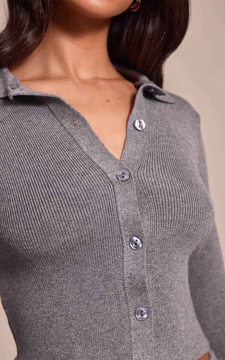 Charbon Cardigan Boutonné En Maille Petite
