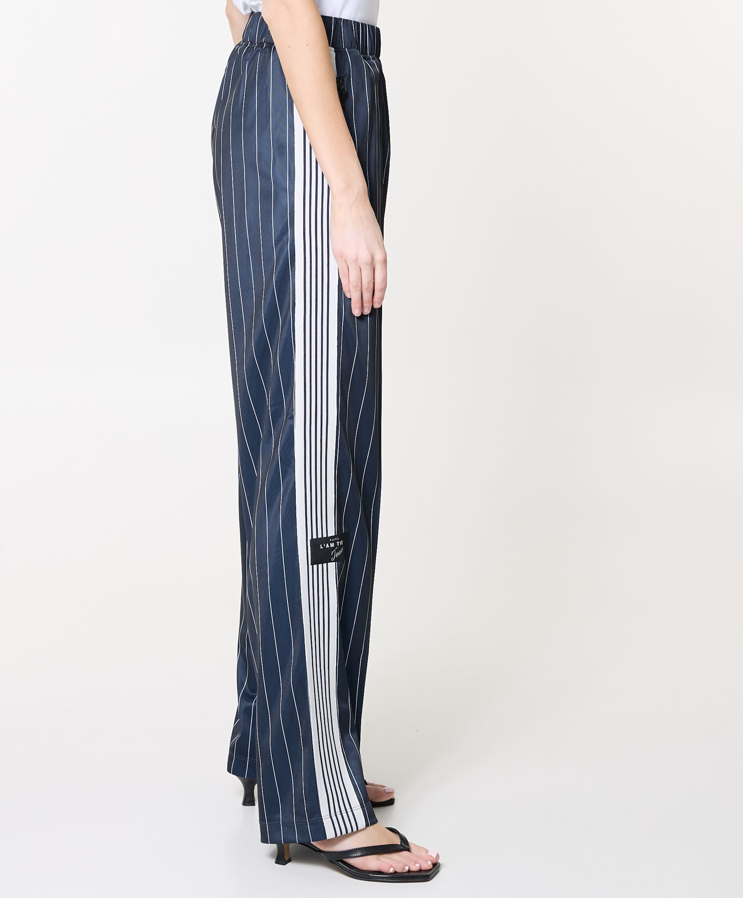 Haute L'Amitié Baggy Pin Stripe Track Tall dames broek blauw