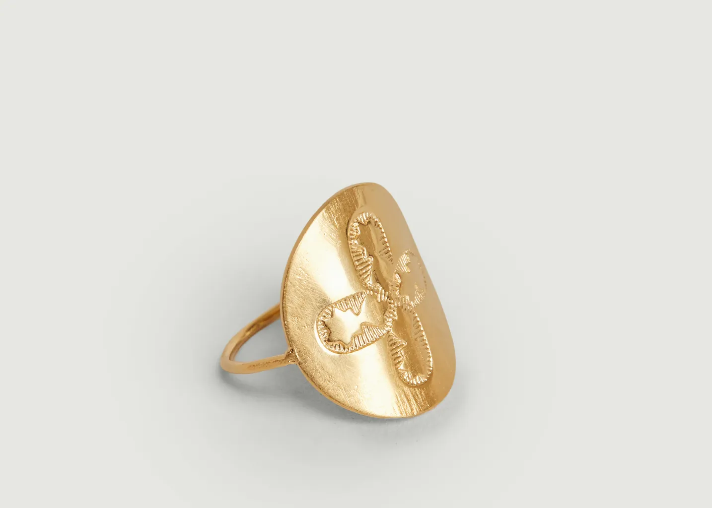 Bague vermeil Médaille Trèfle Par Coeur