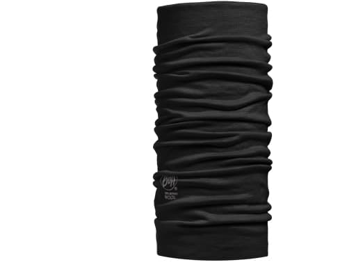 Buff multifunksjonelt skjerf Lett merinoull Solidblack