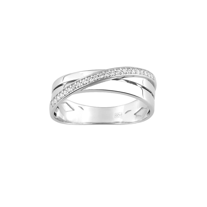 Bague Femme - Or 18 Carats - Diamant 0,12 Carats
