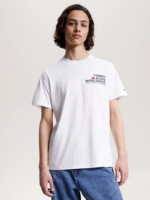 Camiseta com gola redonda e logo
