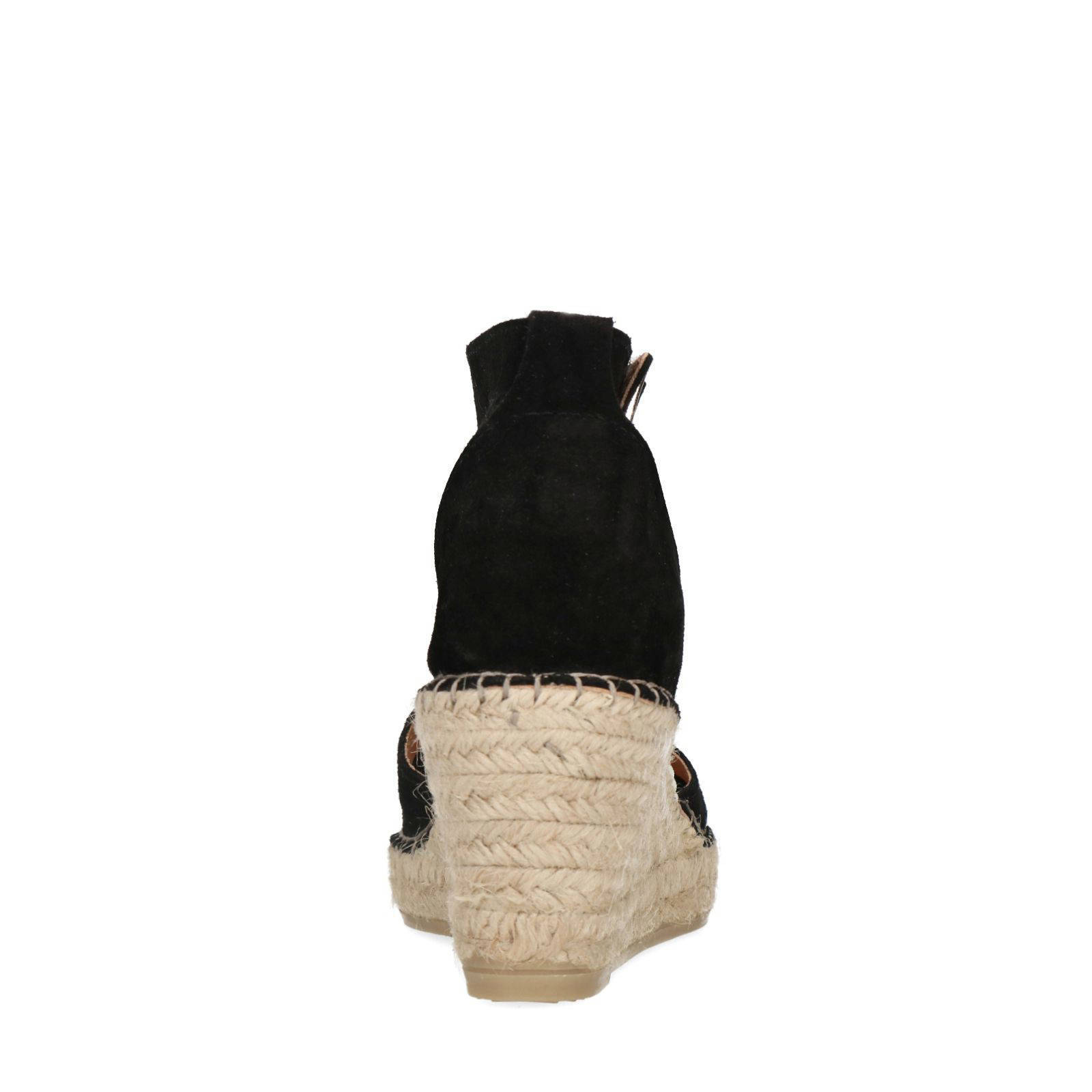 Manfield suède espadrilles zwart