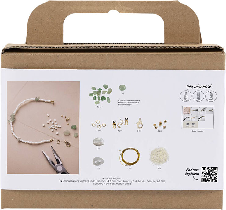 Creativ Company Mini DIY Kit Smykker, Aventurin, halskæde og -armbånd