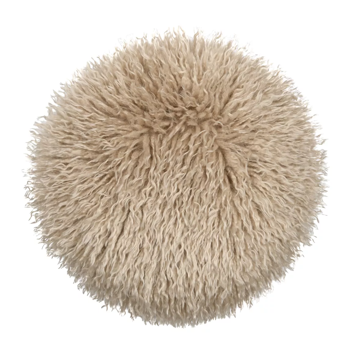 Coussin rond fausse fourrure (40 cm) Cosylife Beige