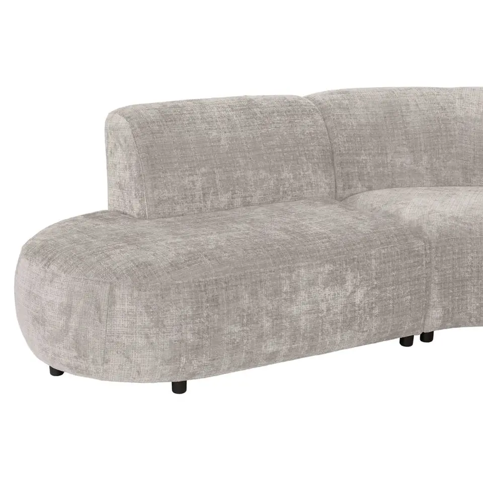 Hoekbank Luna rond - stof Cremona - beige