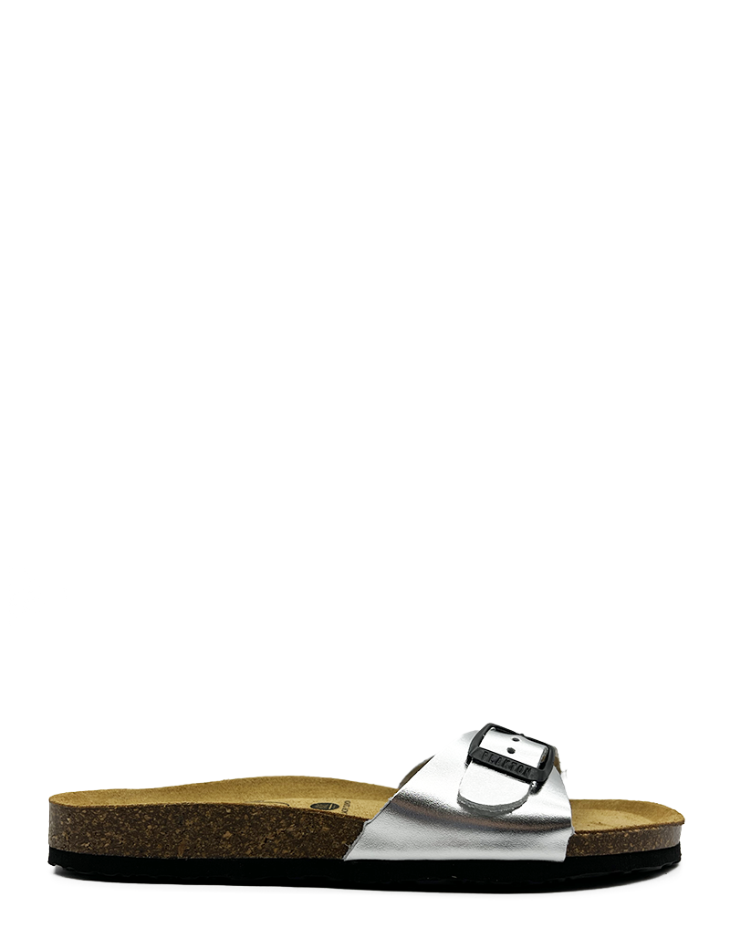 PLAKTON MULES FEMME ARGENT MÉTALLISÉ