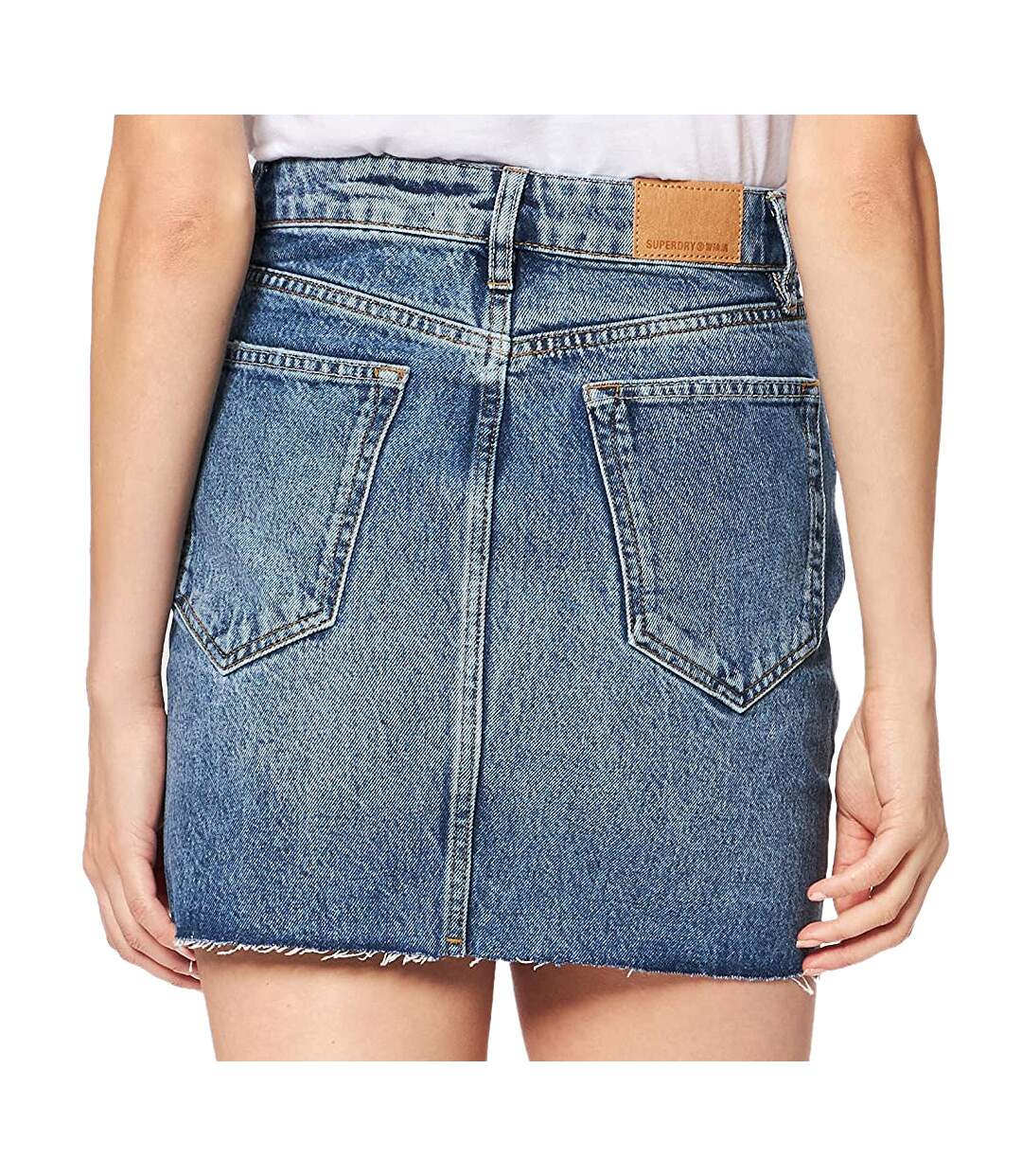 Jupe en Jean Bleu Femme Superdry Mini Skirt