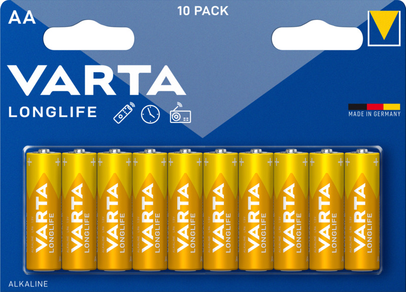 Varta Batterien Longlife, AA/LR06, 2800 mAh, 10 Stück